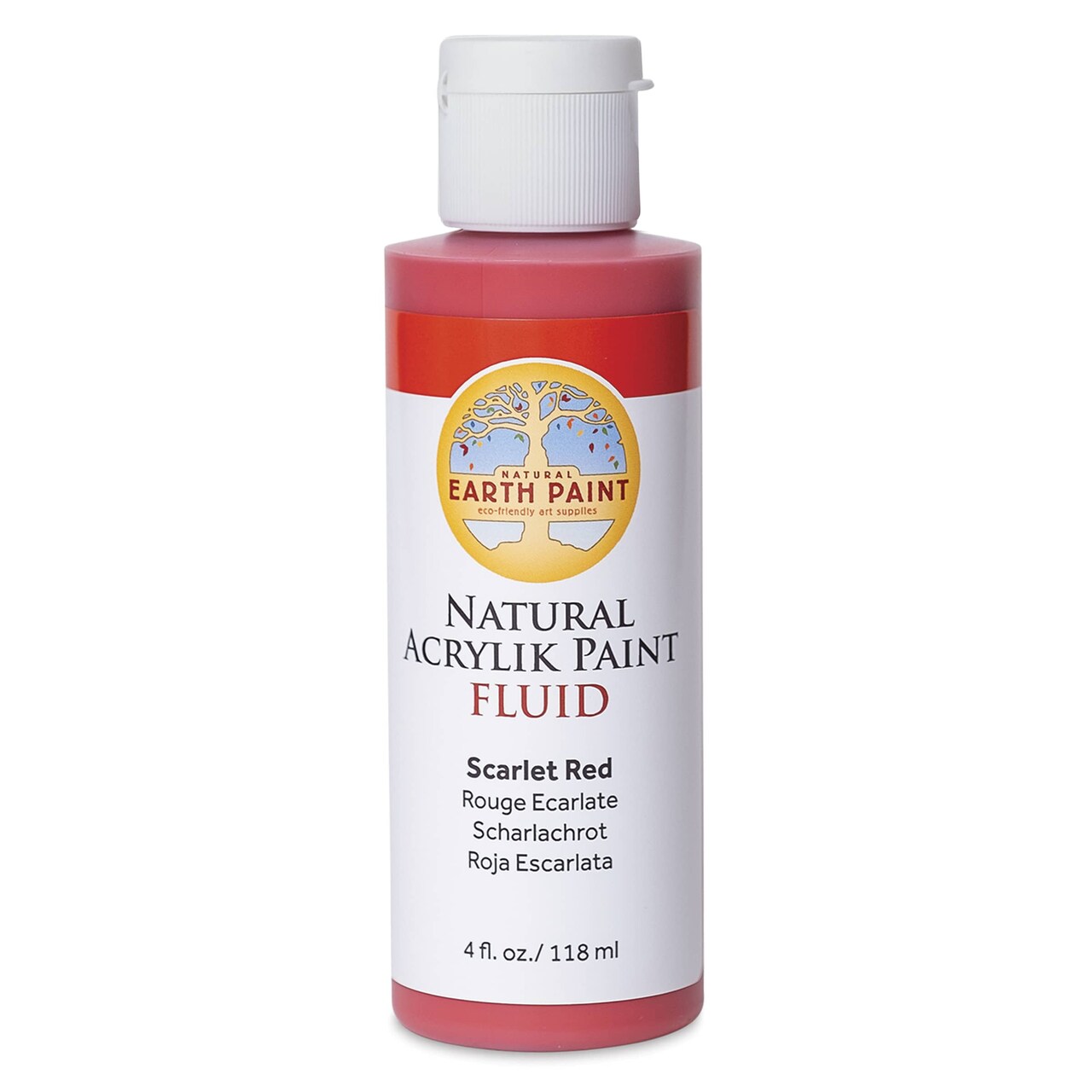 Natural Earth Paint Natural Fluid Acrylik Paint - Scarlet Red, 118 ml
